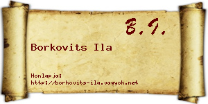 Borkovits Ila névjegykártya